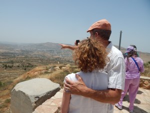It is believed that this is the overlook where Yehovah promised the land to Abraham.  Here we are looking out toward the Mount of Blessing.